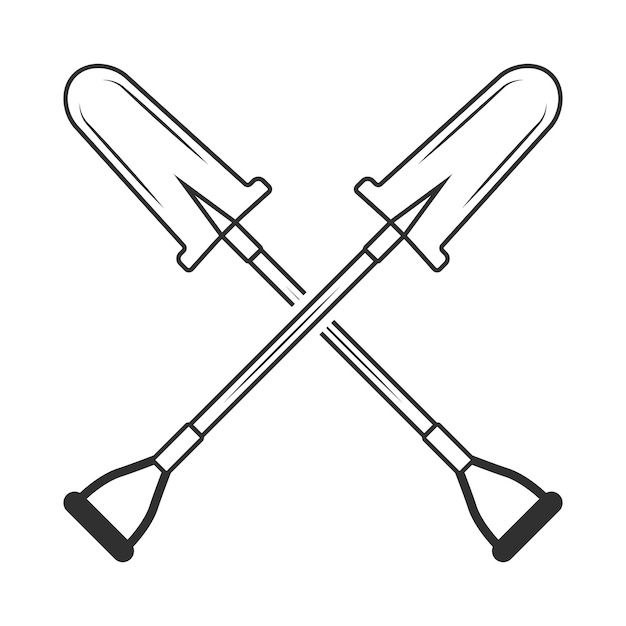 Cross Shovel Outline Shovel Outline Shovel Labor equipment Construction tools Clipart Garden