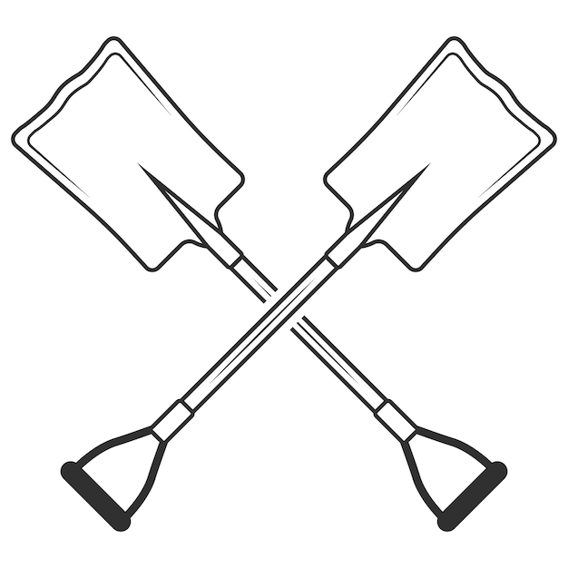 Cross Shovel Outline Shovel Outline Shovel Labor equipment Construction tools Clipart Garden