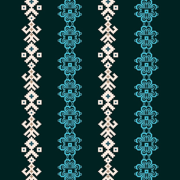 Premium Vector | A cross stitch pattern on a black background