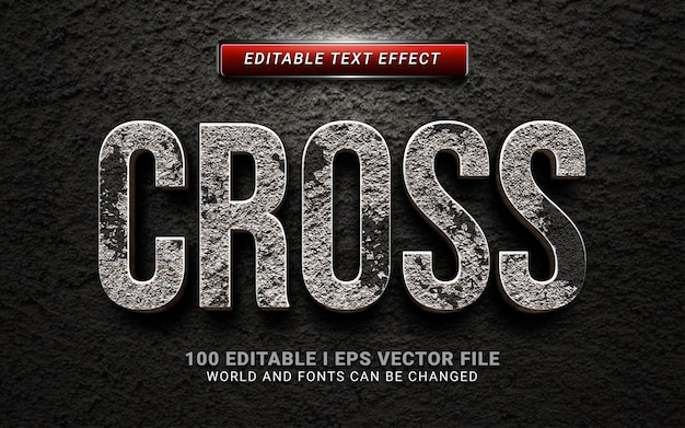 Vector cross text effect