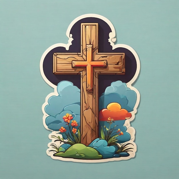 The cross vector background