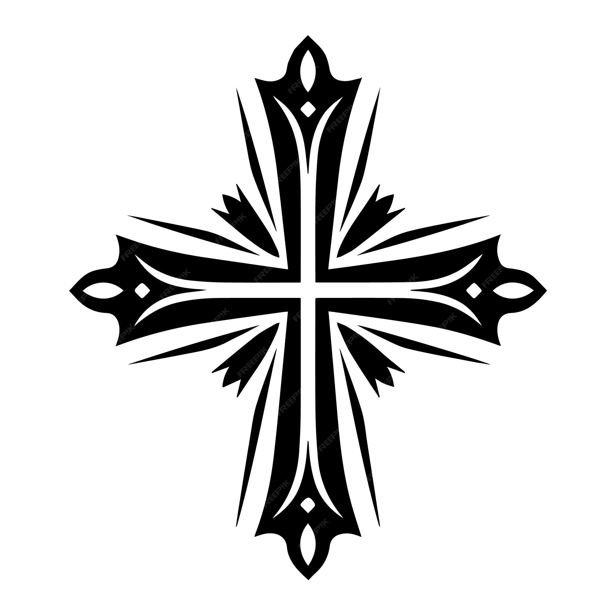 Premium Vector | Cross Vector Black and White Cutting Printing