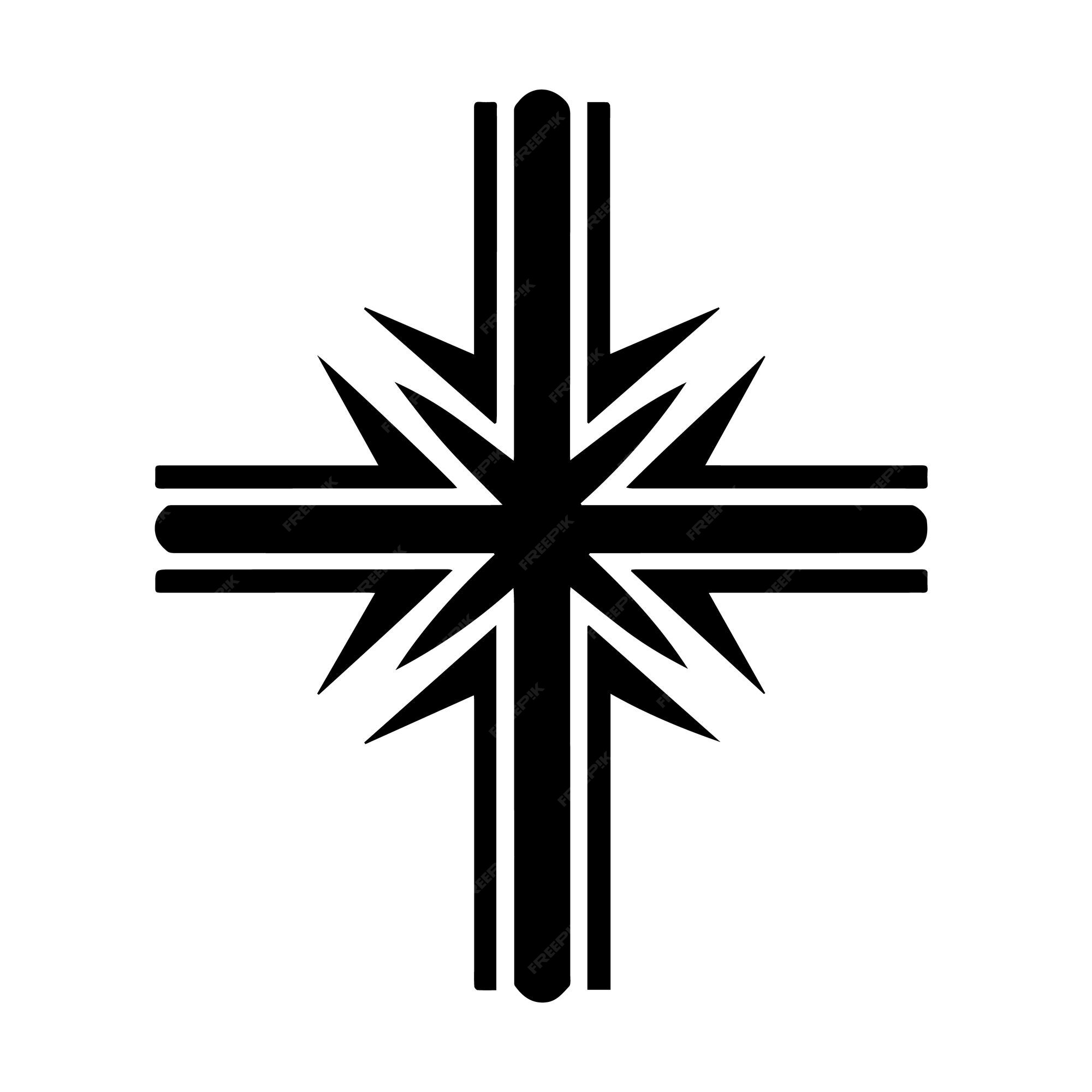 Premium Vector | Cross vector black and white cutting printing