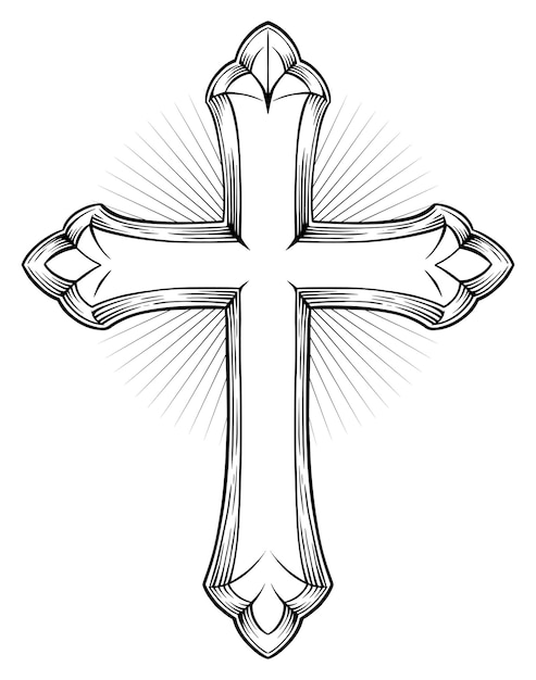 Holy cross sketch icon Royalty Free Vector Image