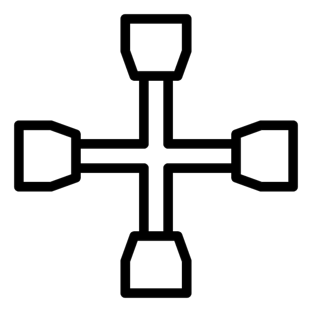 Cross Wrench Icon Style