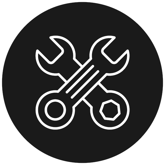 Cross Wrench vector icon Can be used for Auto Racing iconset