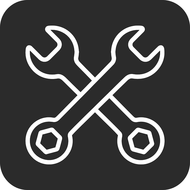 Vector cross wrench vector icon illustration of car repair iconset