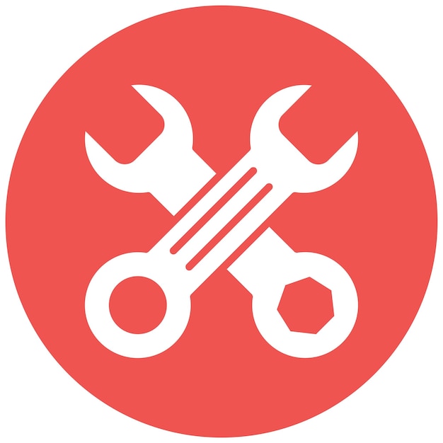 Vector cross wrench vector illustration style