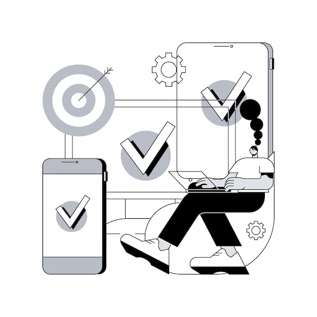 Crossdevice tracking abstract concept vector illustration