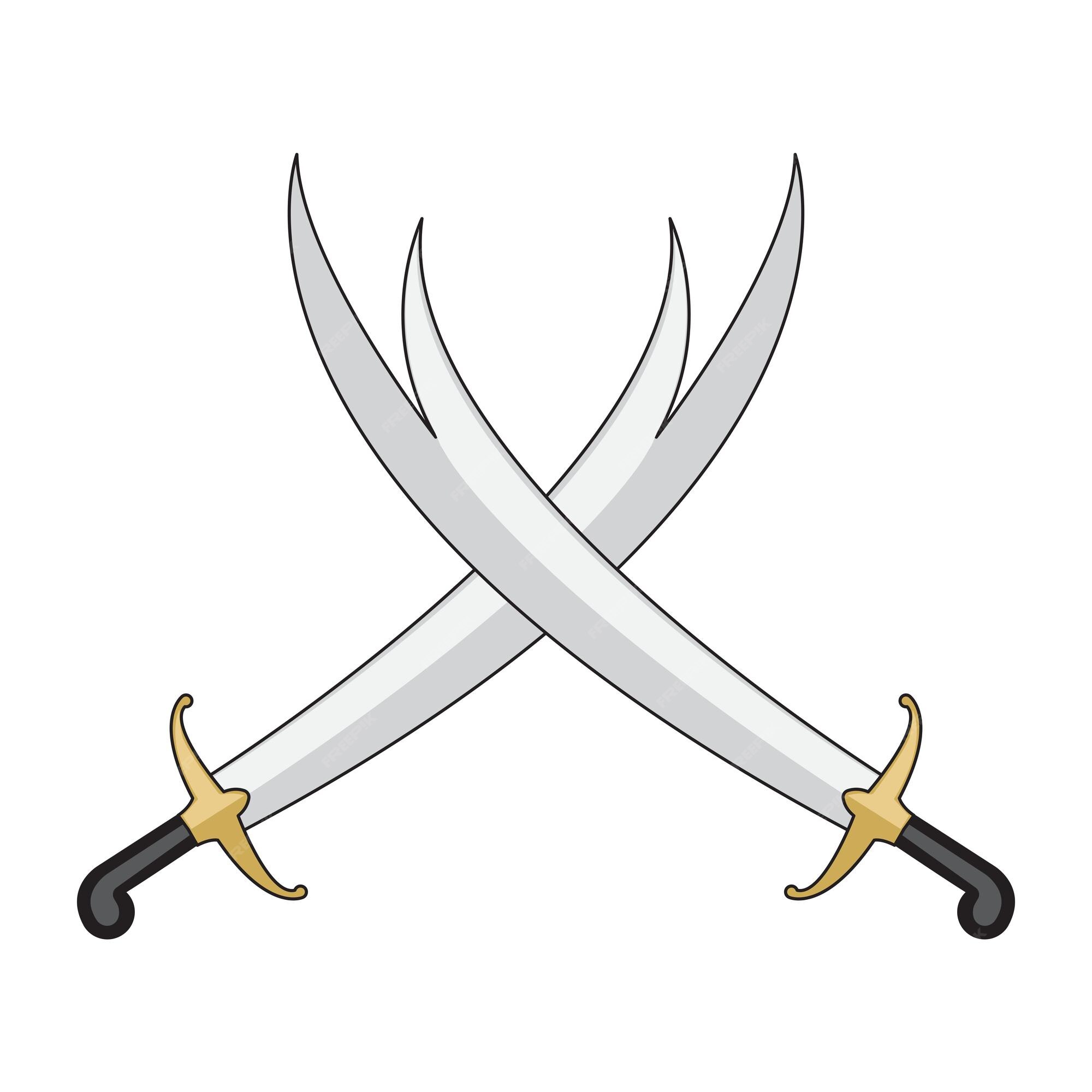 Crossed Swords Sketch Vector Illustration, Vectors