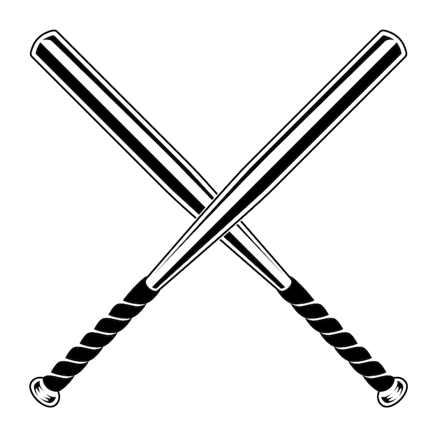 Crossed Baseball Bats Vector