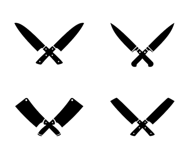 Crossed cleavers knives.