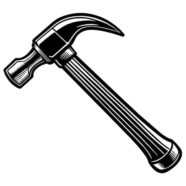 Crossed hammers vector illustration claw hammer logo carpenter symbol