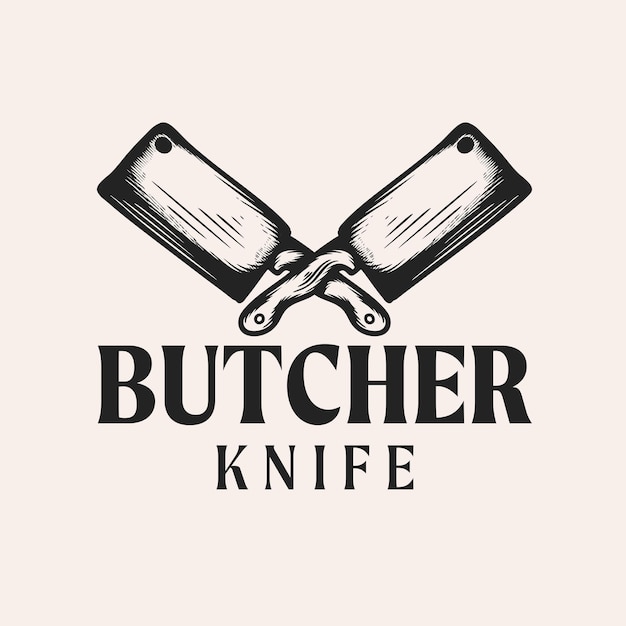 Vector crossed knife logo design vector illustration