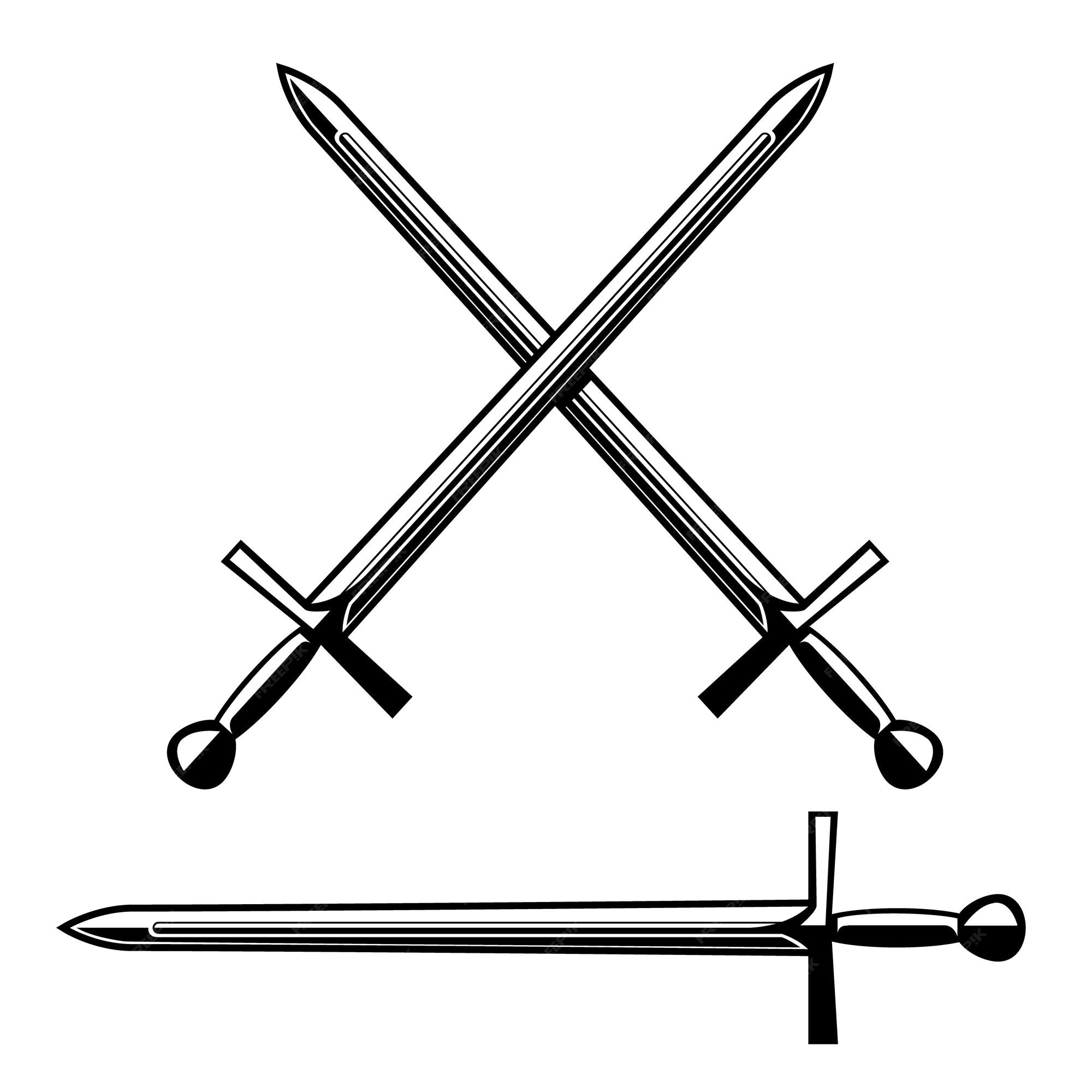 Swords Blades Crossed Fight Battle Line Stock Vector (Royalty Free)  425446252