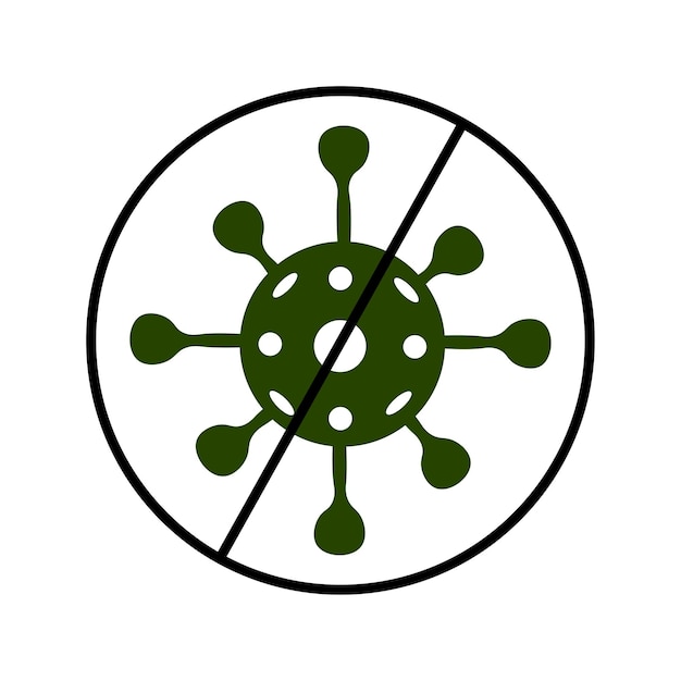 Vector crossed out virus icon. ban virus symbol. vector illustration. eps10.