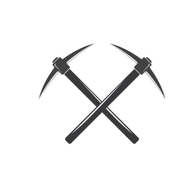 Crossed pickaxe vector icon element design template web