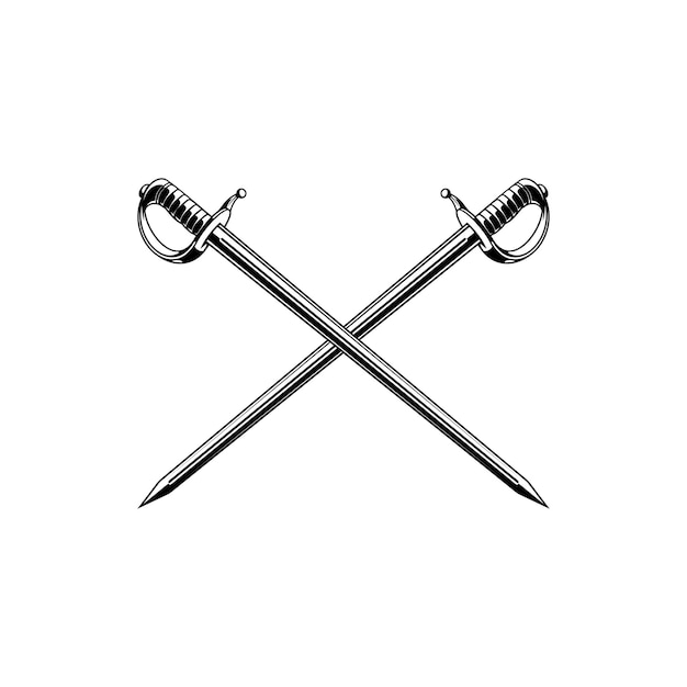 Vector crossed pirate sabers swords epees vector icon