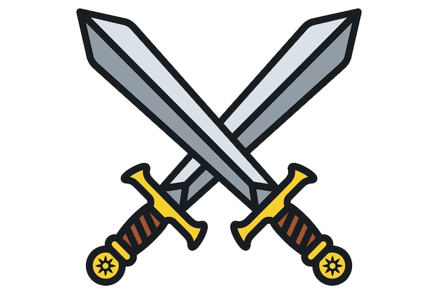 Crossed swords icon combat with melee weapons