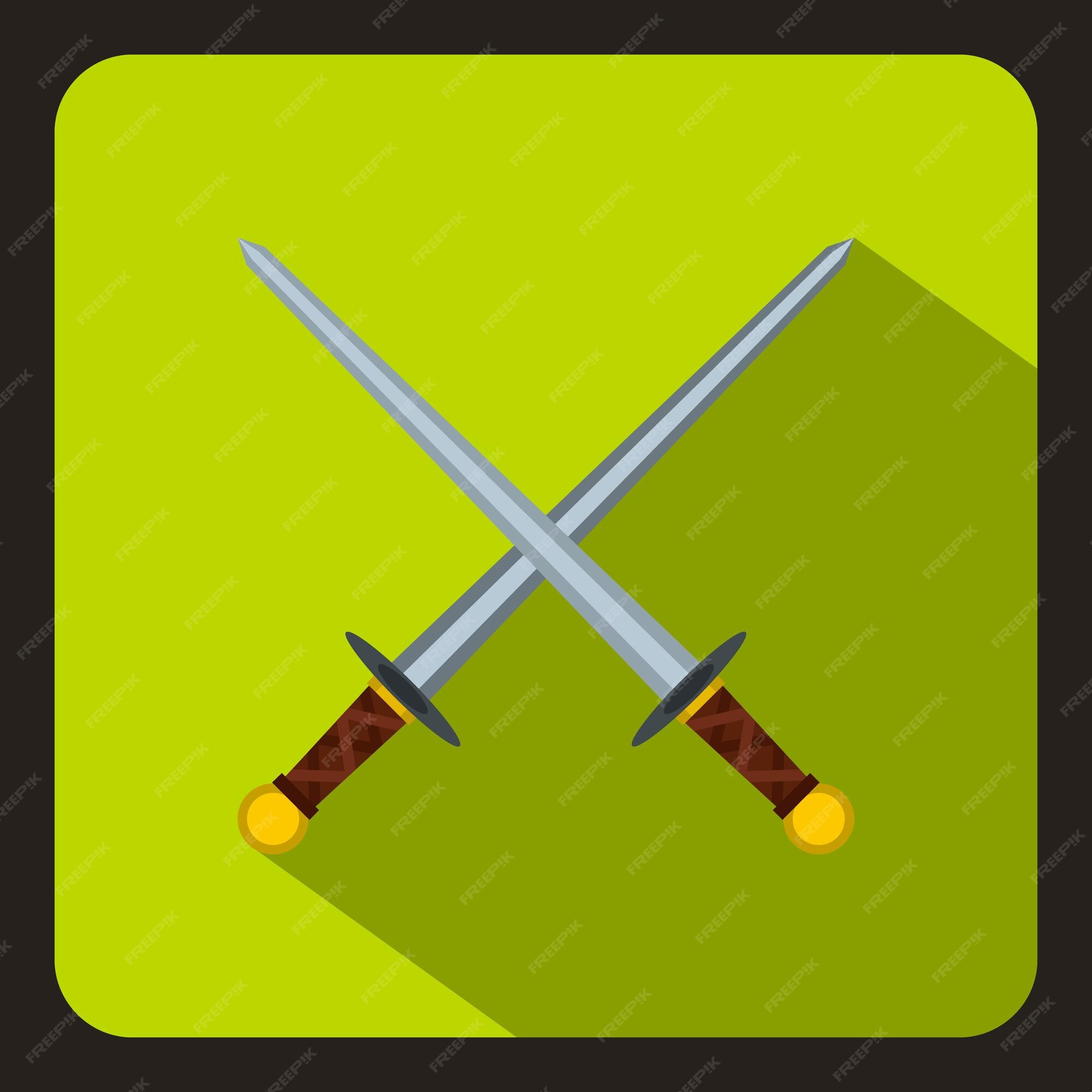 Premium Vector  Crossed swords icon in flat style on a white background  vector illustration