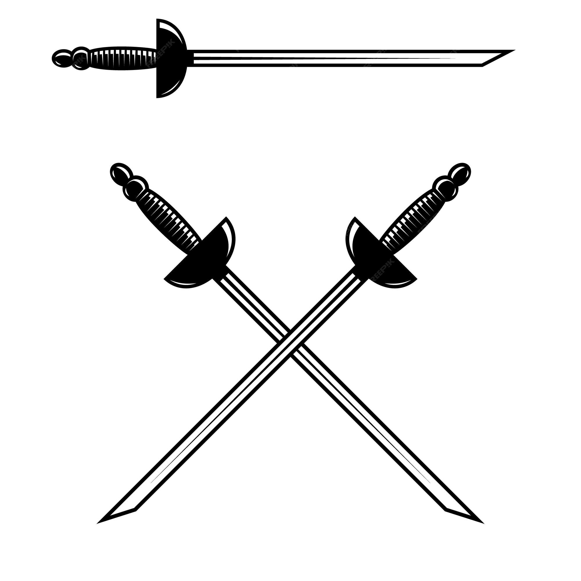 Premium Vector  Crossed swords