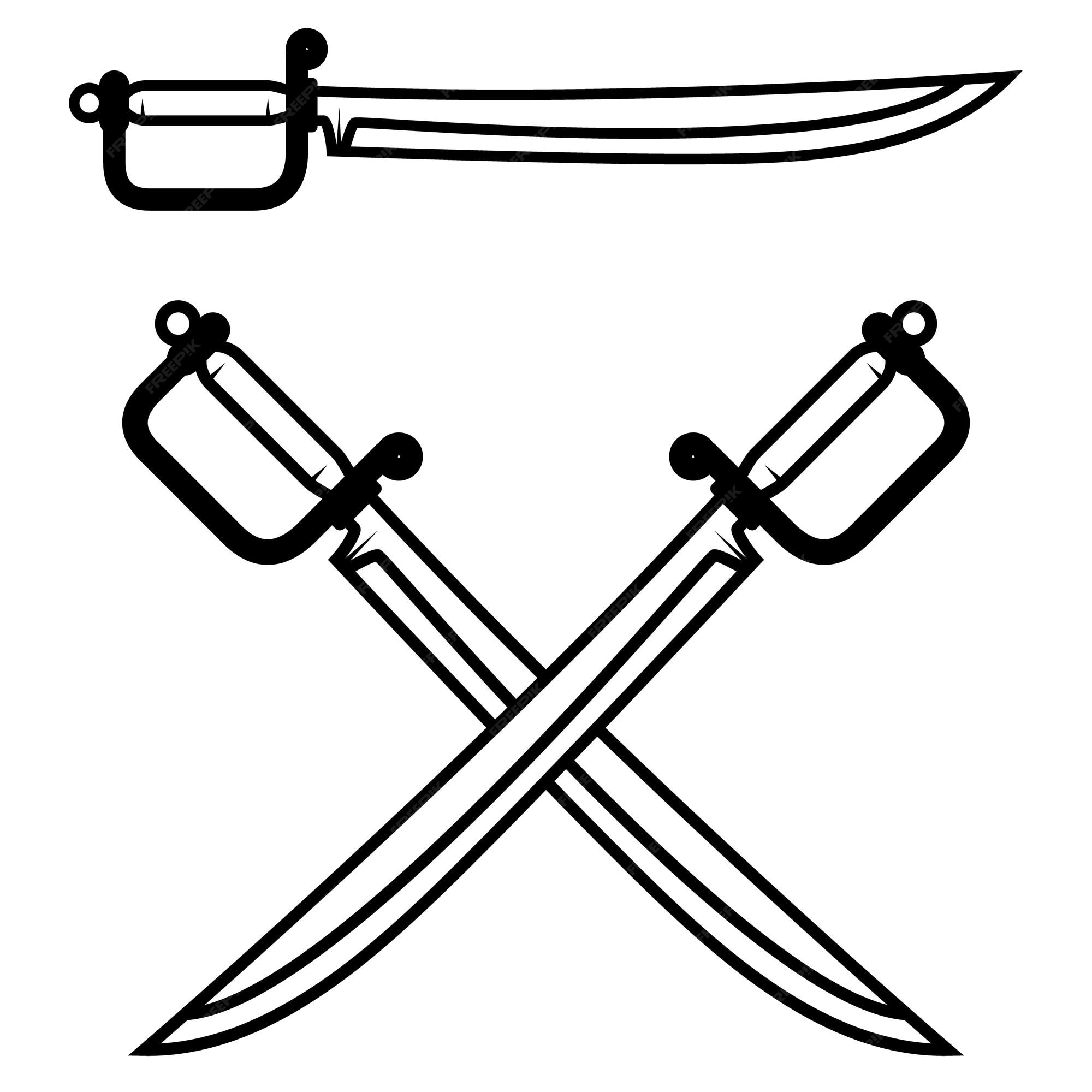 Premium Vector  Crossed swords