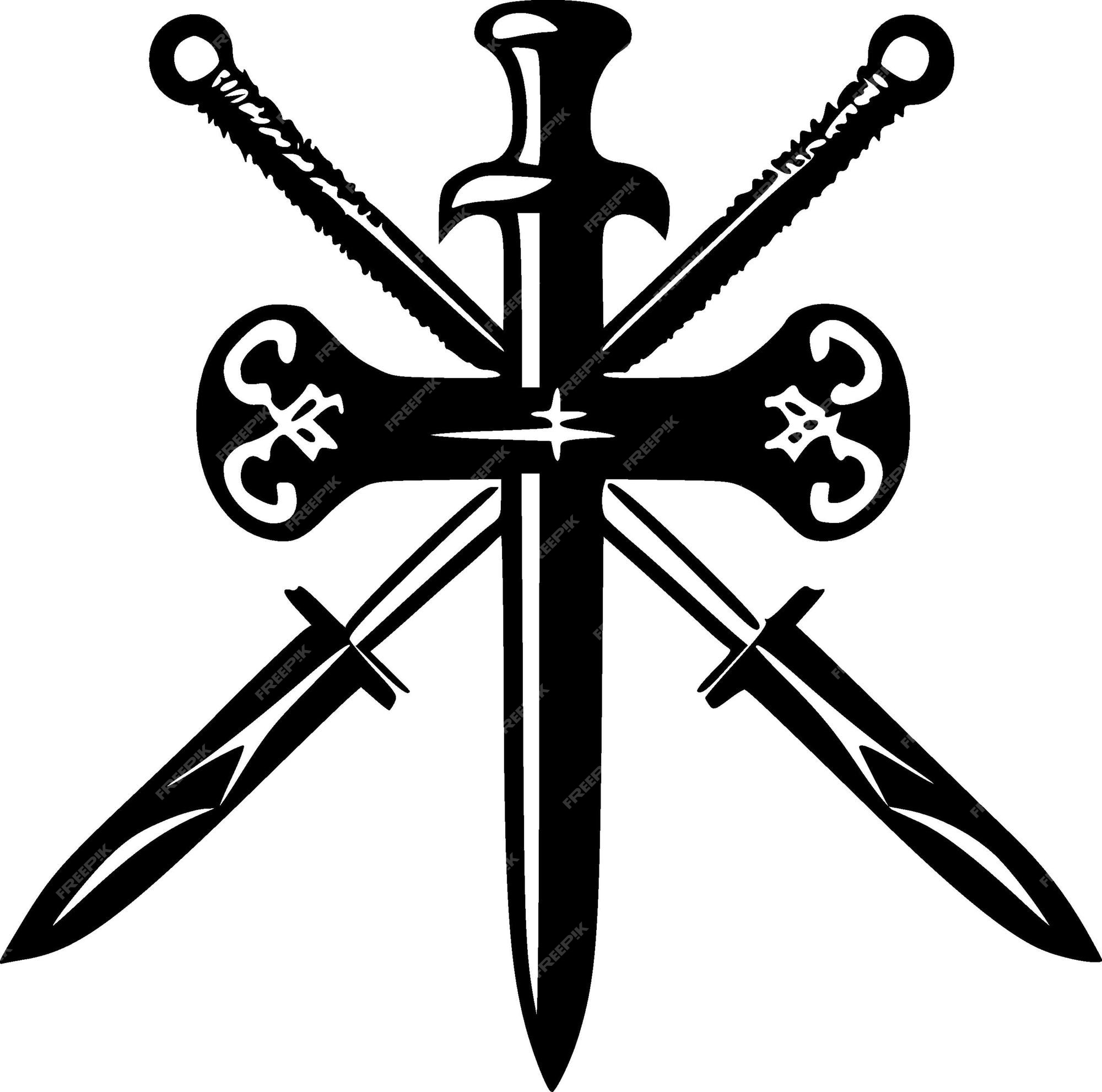 Crossed swords - vector clip art