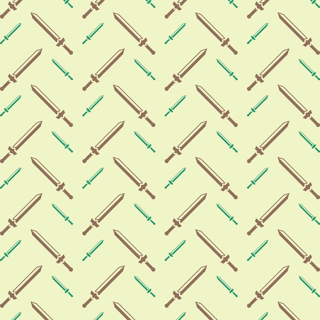 crossed swords trendy design repeating seamless pattern vector illustration background