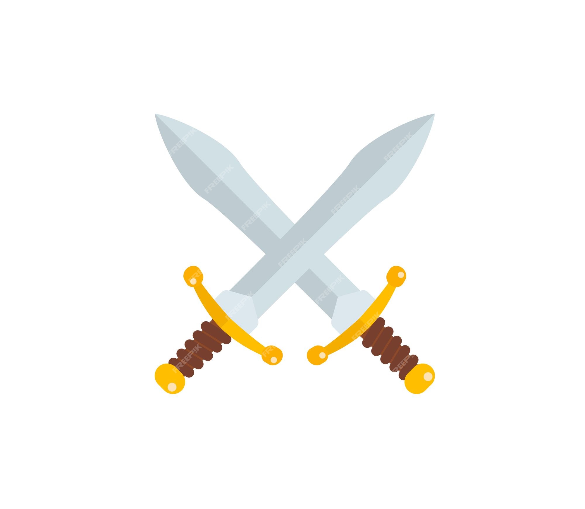 Crossed Swords Sketch Vector Illustration, Vectors