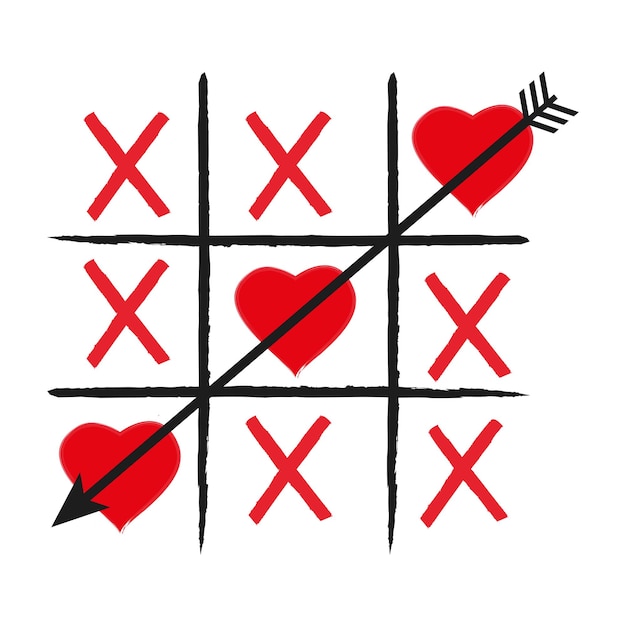 十字架と心。ハッピーバレンタインデーの画像。ベクター グラフィックス
