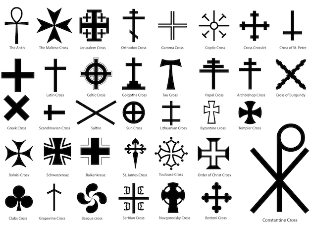 Vector crosses illustration set