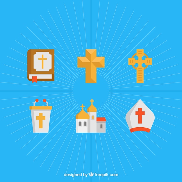 Crosses. religious symbols set