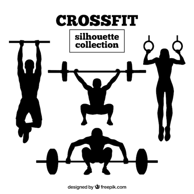 Vettore collezione silhouette crossfit