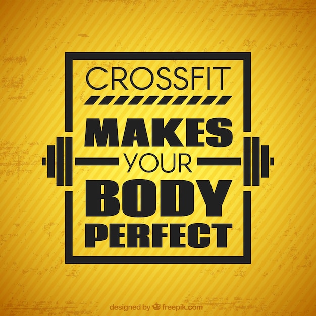 Vector crossfit yellow background with quote