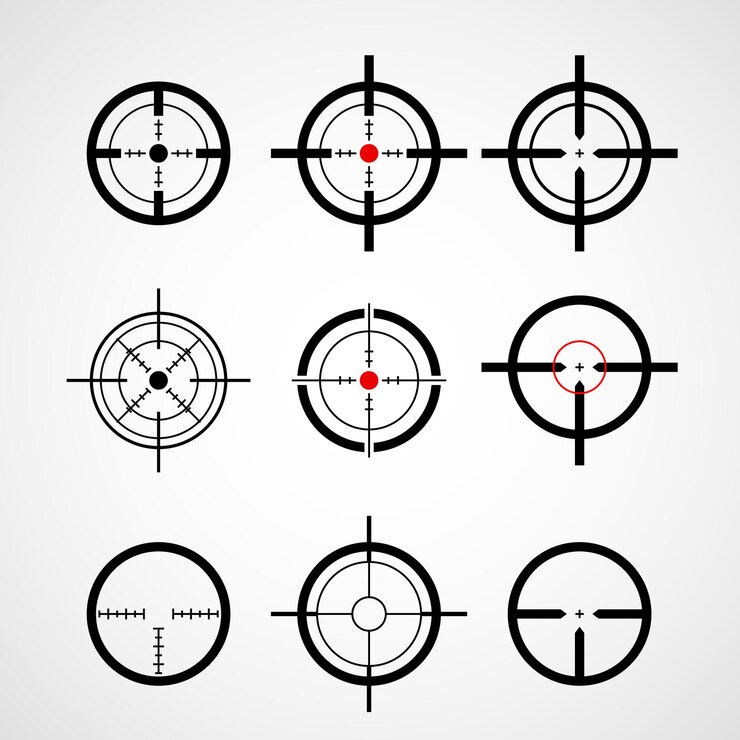 Crosshair (gun sight), target icons set