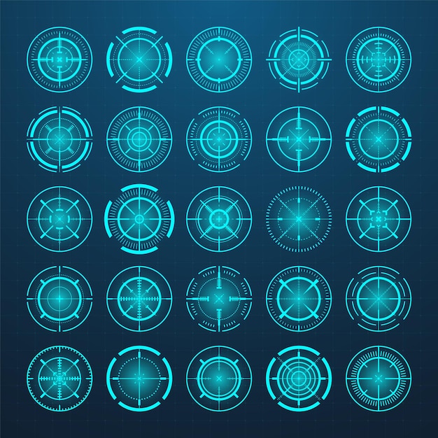crosshair gun sight vector icons bullseye black target or aim symbol military rifle scope shooting
