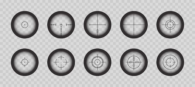 Crosshair vector icon isolated on transparent background