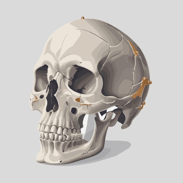 Vector crossing bones skull vector on a white background