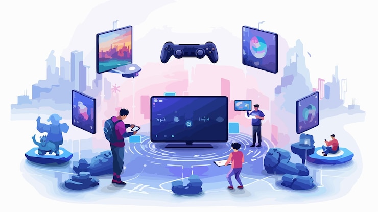 Вектор концепция мультиплатформенного адаптивного макета пользовательского интерфейса