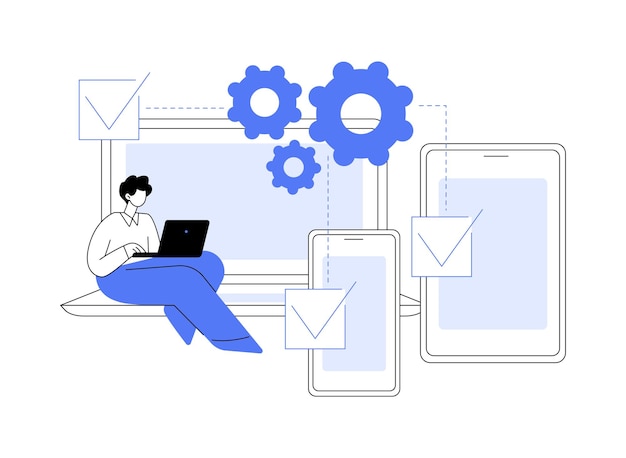 Crossplatform development abstract concept vector illustration