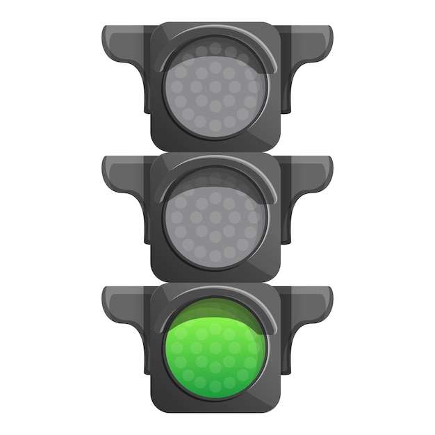 Crossroad semaphore green light icon Cartoon of crossroad semaphore green light vector icon for web design isolated on white background