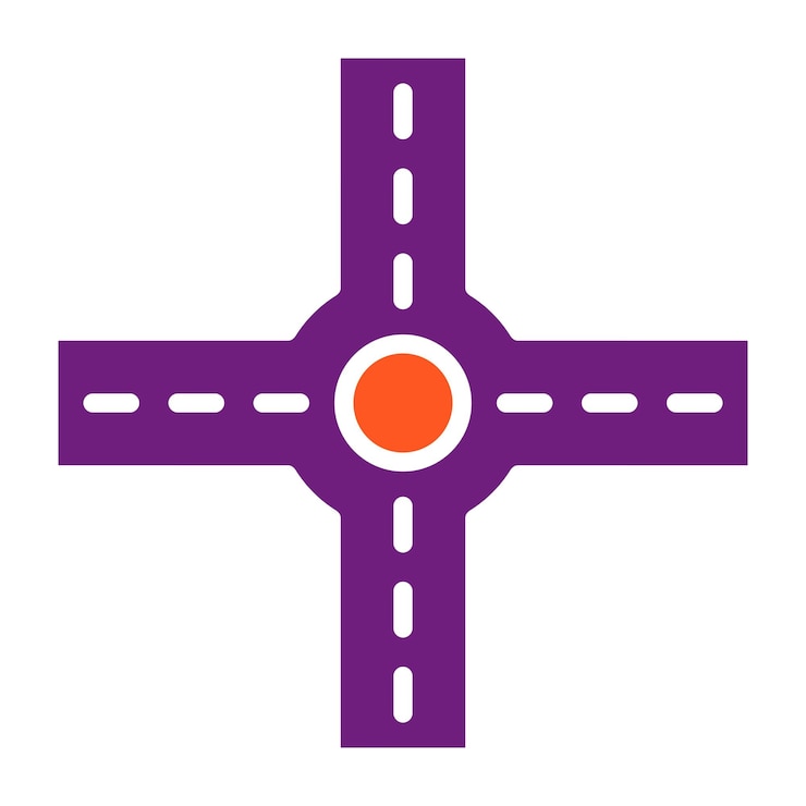 Vector crossroad vector icon design illustratie