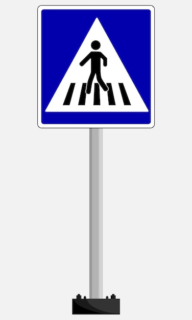 Знак пешеходного перехода впереди векторный дизайн
