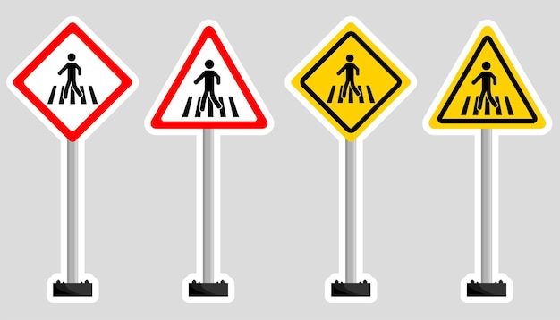 Crosswalk sign ahead vector design