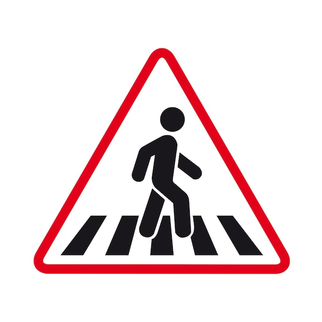 Traffic sign pedestrian crossing Royalty Free Vector Image