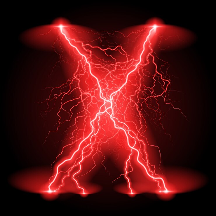 Vector crosswise lightning lines