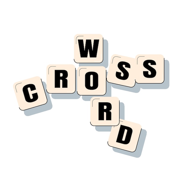 Vector crossword. puzzle solving concept vector illustration