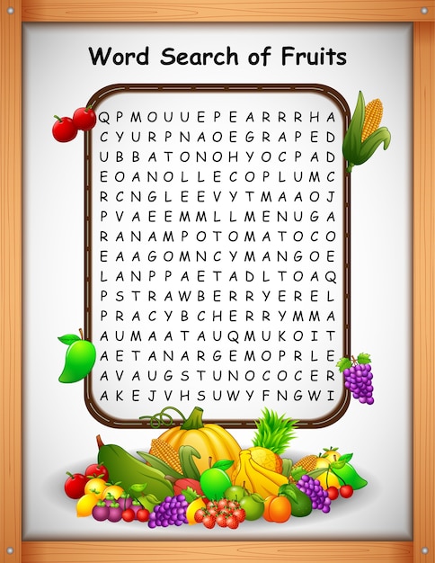 Crossword puzzles word find fruit for kids games