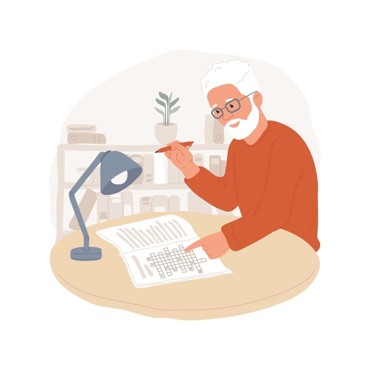Vector 크로스 워드 격리 만화 벡터 일러스트 레이 션
