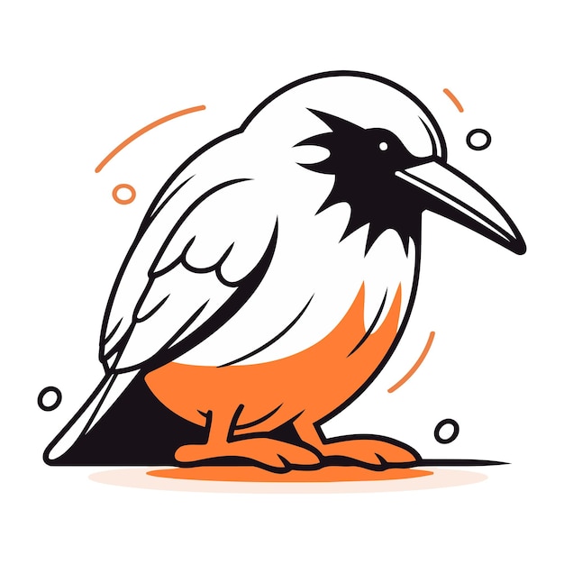 Crow bird vector illustration doodle style hand drawn sketch for your design